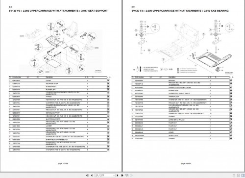 Yanmar Excavator SV120 Parts Catalog