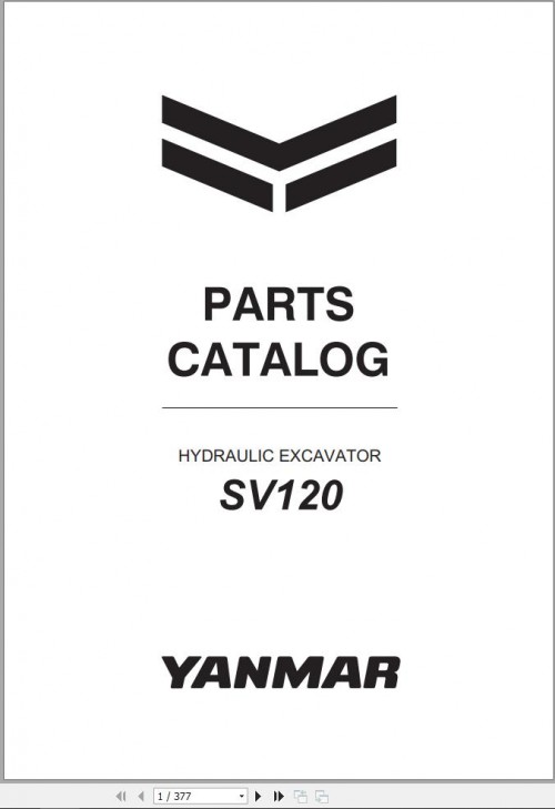 Yanmar Excavator SV120 Parts Catalog 1