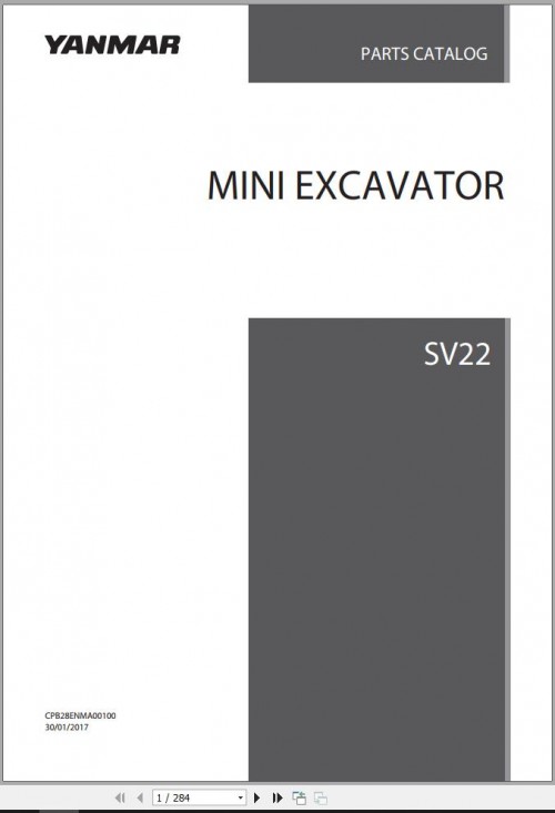Yanmar Excavator SV22 Parts Catalog CPB28ENMA00100 1