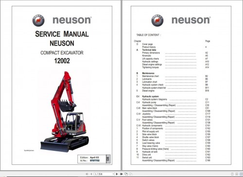 Neuson Compact Excavator 12002 Service Manual (1)