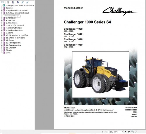 Challenger 1038 1042 1046 1050 Workshop Manual FR 1