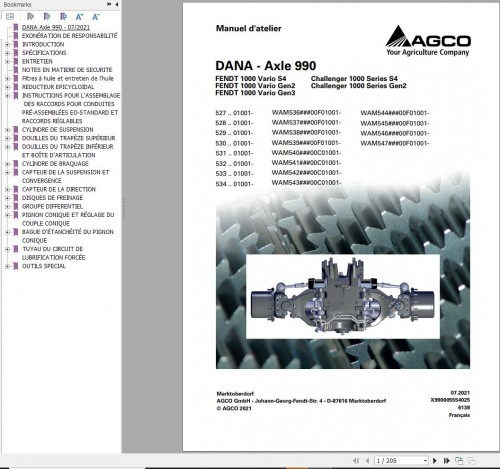 Dana Axle 990 Workshop Manual X990005554025 FR