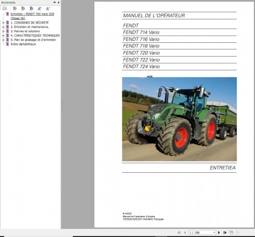 Fendt 714 716 718 720 722 724 Vario Maintenance Manual 4428 FR