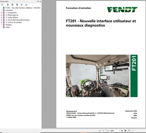 Fendt FT201 New User Interface And New Diagnostics Training Manual 5730 FR