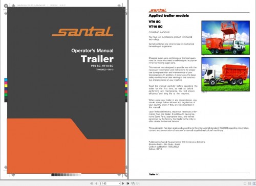 Santal Agricultural VT6SC VT10SC Operator Manual 7500.065.0 1