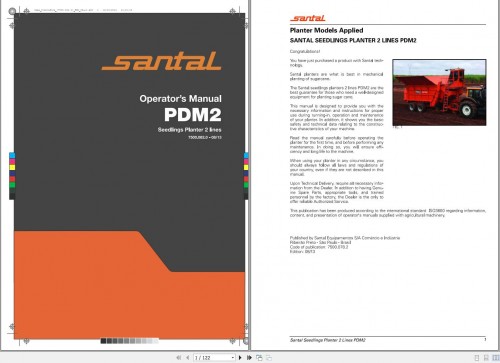 Santal Seedlings Planter 2 Lines PDM2 Operator Manual 7500.082.0 1