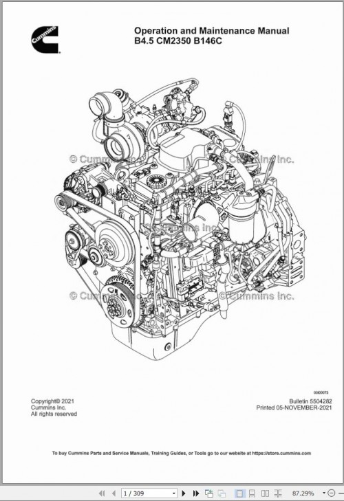 Cummins Engine B4.5 CM2350 B146C Operation Maintenance Manual