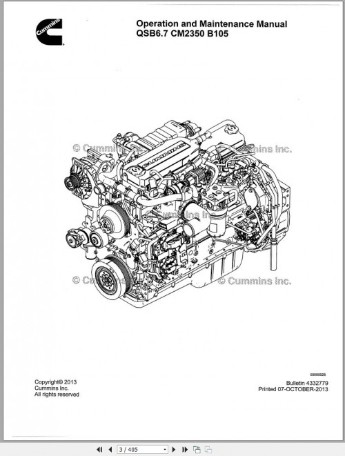 Cummins Engine QSB6.7 CM2350 B105 Tier 4 Final Operation Maintenance Manual