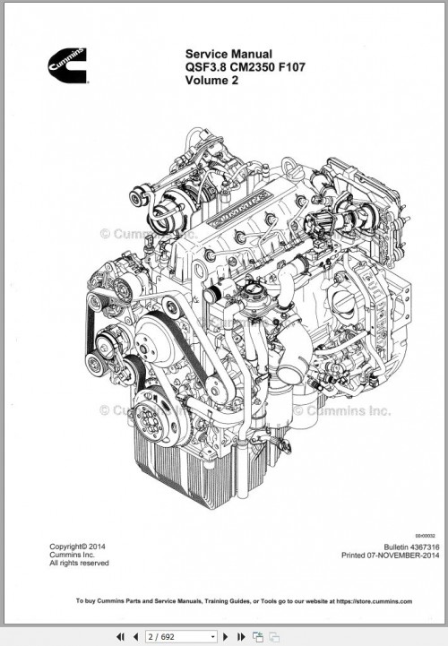 Cummins Engine QSF3.8 CM2350 F107 Service Manual Volume 2