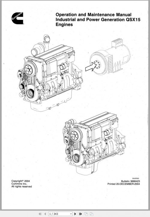 Cummins Engine QSX15 Operation Maintenance Manual