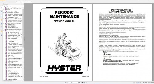 Hyster Forklift Class 1 5 PDF Updated 12.2023 Service Repair Manuals (3)