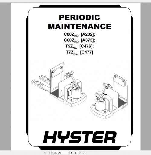 Hyster Forklift Class 3 Updated 12.2023 Electric Motor Hand Trucks Service Repair Manuals (8)