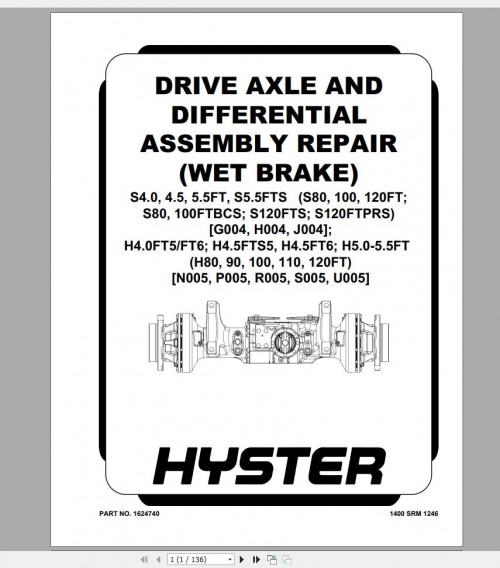 Hyster Forklift Class 4 Updated 12.2023 Internal Combustion Engine Trucks Service Repair Manuals (12