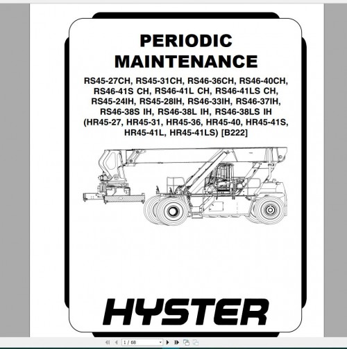 Hyster Forklift Class 5 Updated 12.2023 Internal Combustion Engine Trucks Service Repair Manuals (8)