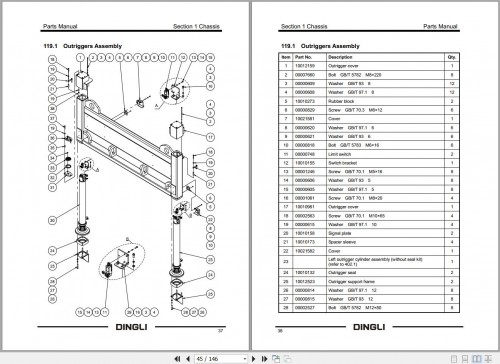 Dingli Scissor Lifts JCPT3225DC Parts Manual SM012120129 1