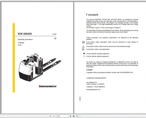 Jungheinrich Forklift 1.45 GB Electric & Hydraulic Schematic, Operation & Service Manual 9