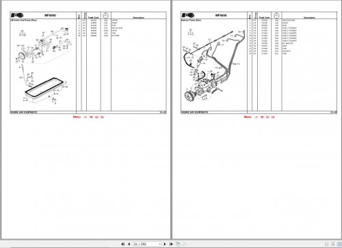 Massey Ferguson Combine MF5650 Parts Manual 6285424M2