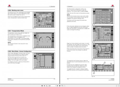 Massey Ferguson Combine MF9795 MF9895 Operator Manual ACW1493500