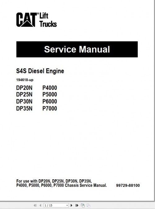 CAT Lift Truck 2PD5000 Service Manual 1