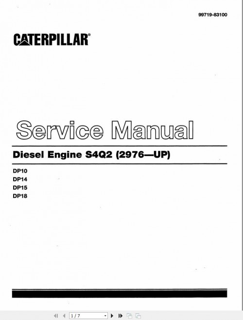 CAT Lift Truck DP15K MC Service Manual 1