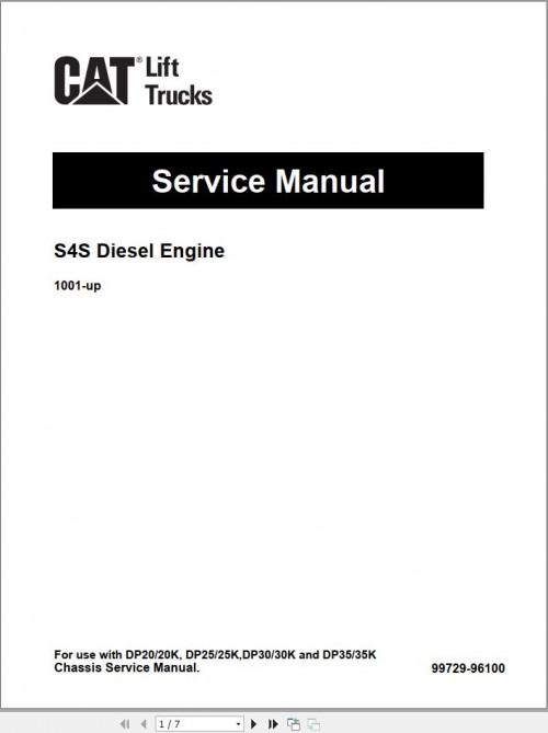 CAT Lift Truck DP20 MC Service Manual