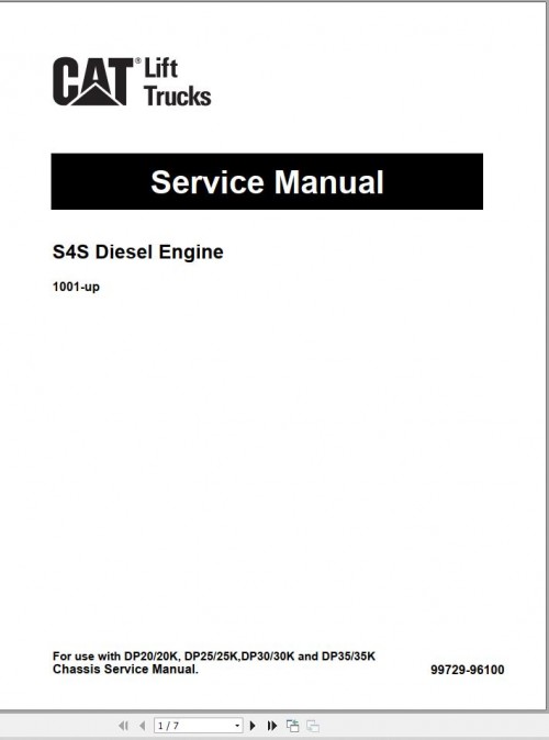 CAT Lift Truck DP20K MC Service Manual 1