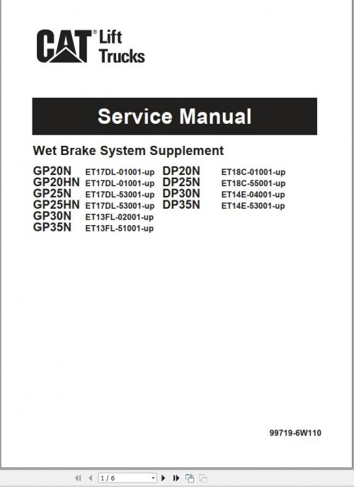 CAT Lift Truck DP20N Service Manual 3