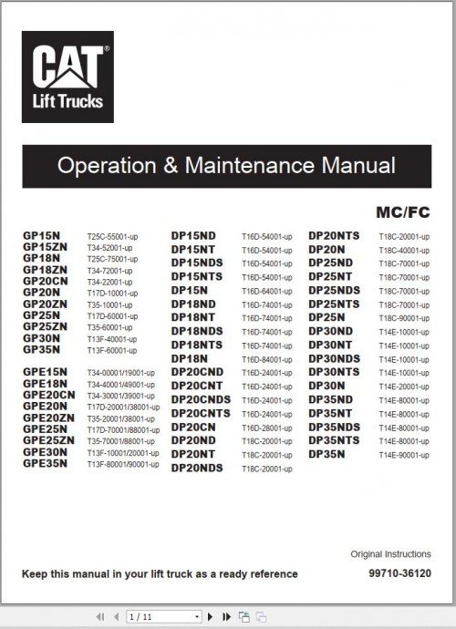 CAT Lift Truck DP25NT Service Operation Maintenance Manual 3