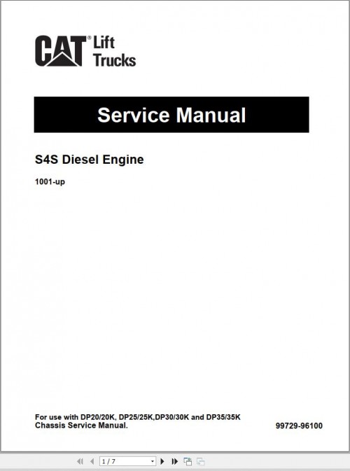 CAT Lift Truck DP30 FC Service Manual 1