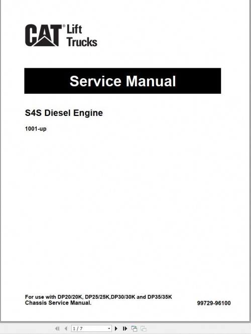 CAT Lift Truck DP35K FC Service Manual 1