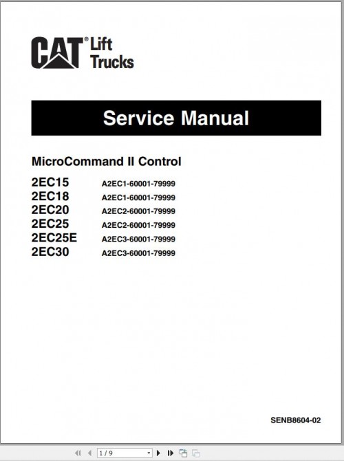 CAT MicroCommand II Control 2EC1836 48V Service Manual