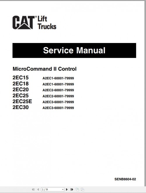 CAT MicroCommand II Control 2EC25 36 48V Service Manual