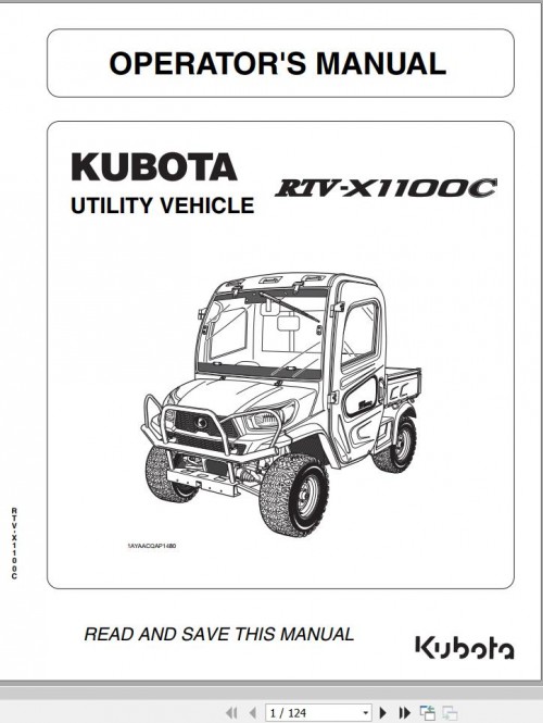 Kubota Utility Vehicle RTV X1100C Operator Manual (1)