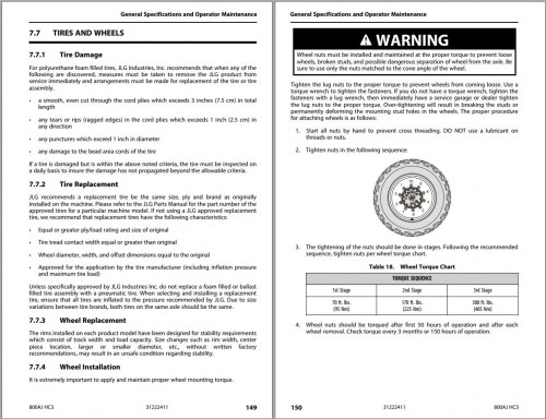 JLG Boom Lifts 800AJ HC3 Operation Safety Manual 31222411 2023 PVC 2307 1