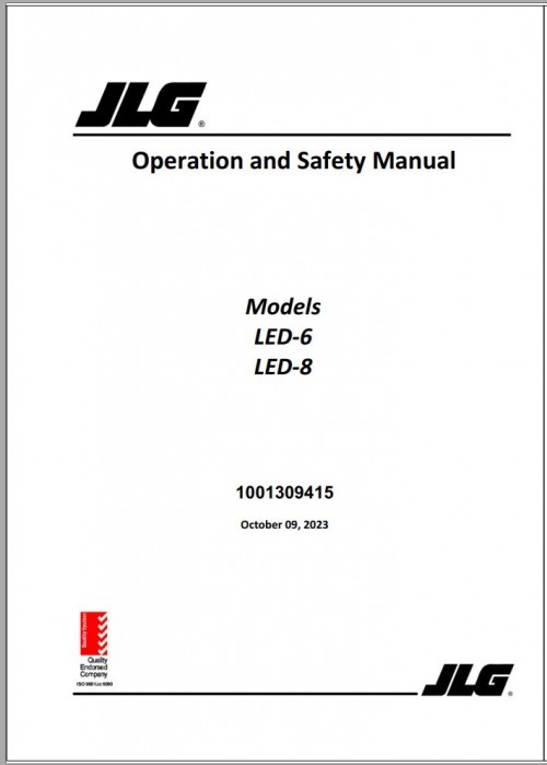 JLG Light Towers LED 6 and LED 8 Operation Safety Manual 1001309415 2023