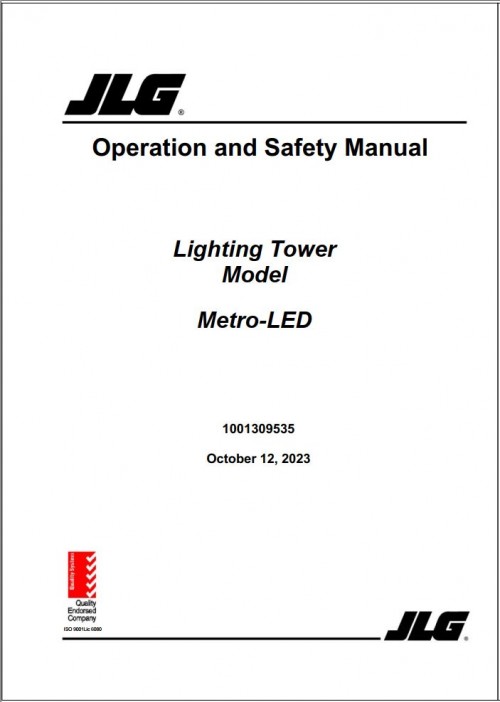 JLG Light Towers Metro LED Operation Safety Manual 1001309535 2023