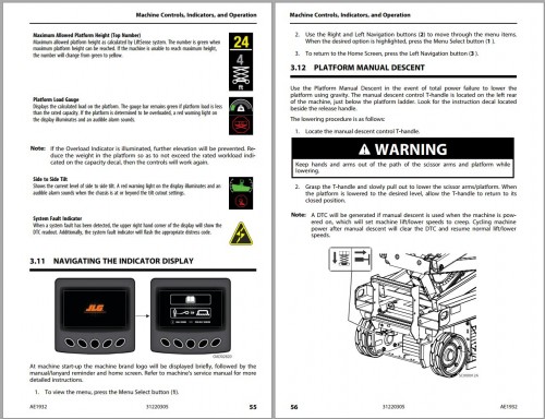 JLG Scissor Lifts AE1932 Operation Safety Manual 31220305 2023 PVC 2204 1