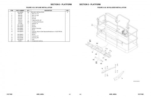 JLG Boom Lifts 400S 460SJ Parts Manual 31217482 2023 PVC 2107 1