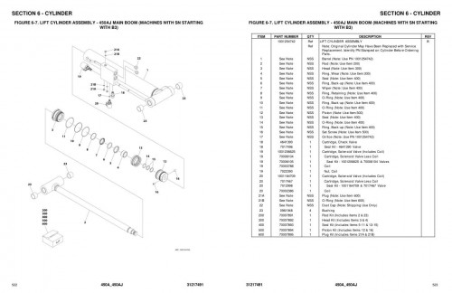 JLG Boom Lifts 450A 450AJ Parts Manual 31217491 2023 PVC 2107 1