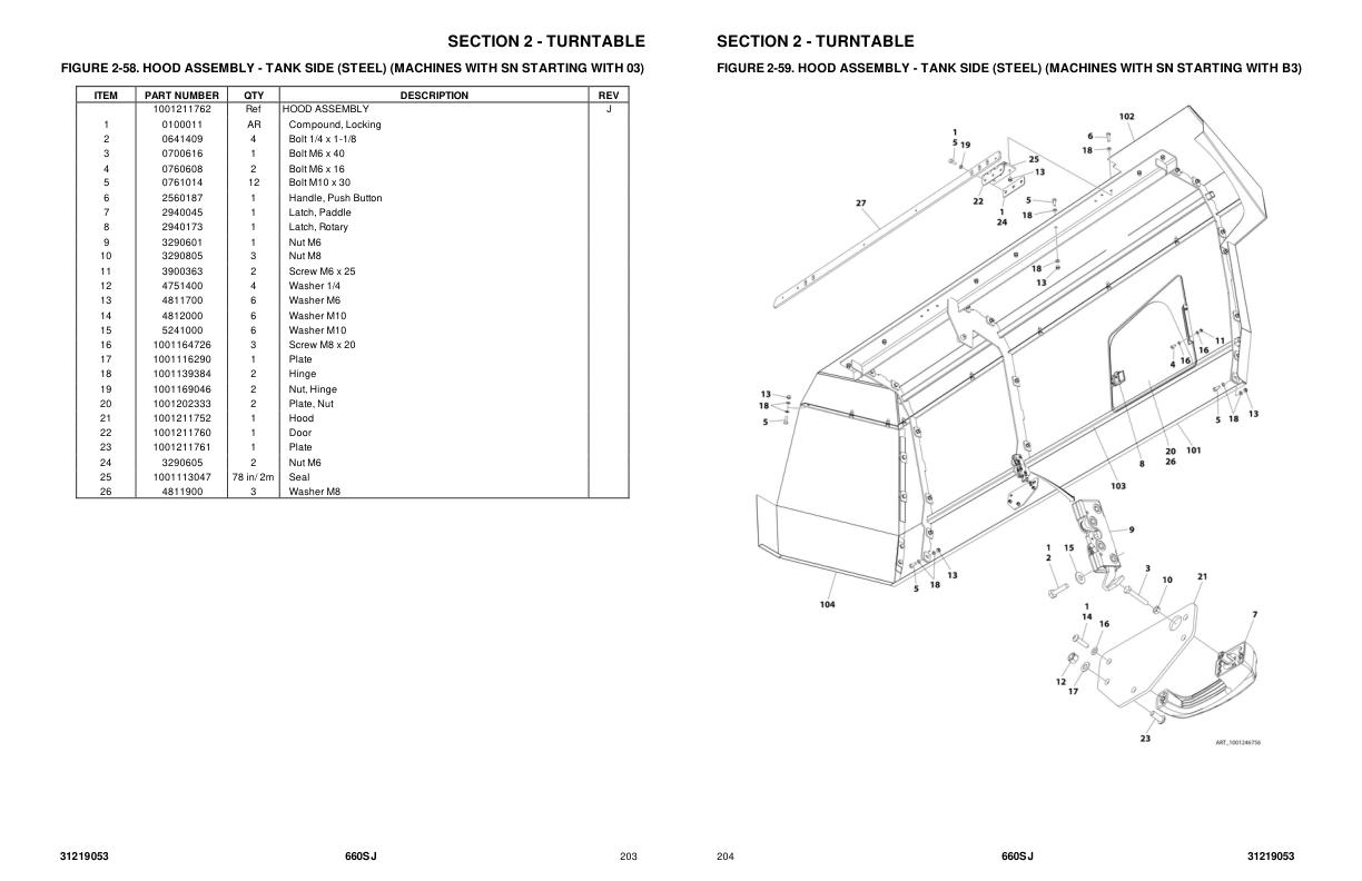 JLG Boom Lifts 600S 660SJ Parts Manual 31219053 2022 PVC 2107 Auto