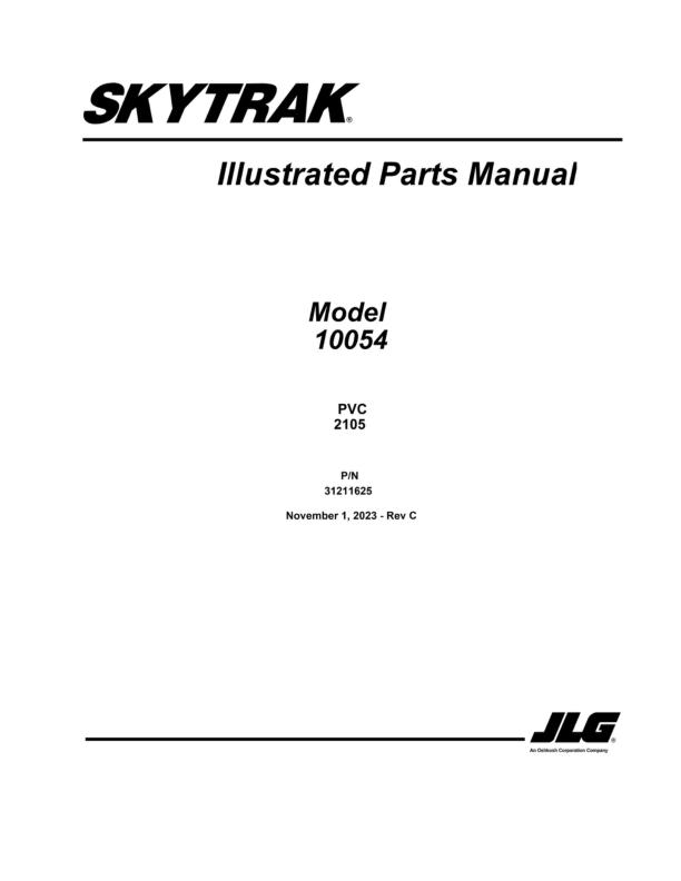 JLG SKYTRAK Telehandlers 10054 Parts Manual 31211625 2023 PVC 2105