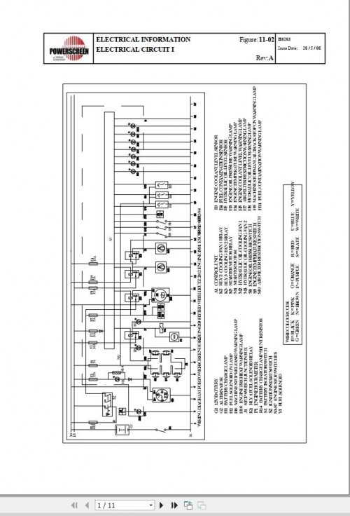 Terex Powerscreen Horizon 6203R Electrical Diagram (1)