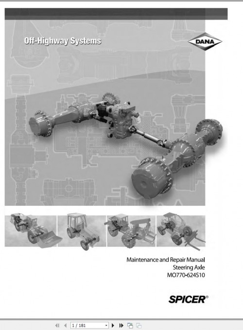 Dana Steering Axle MO770 624S10 Maintenance and Repair Manual