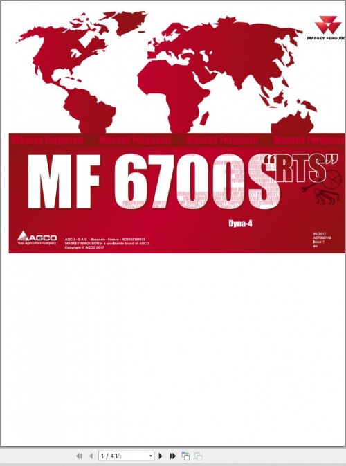 Massey Ferguson 6712S 6713S 6714S 6715S Dyna4 Parts Manual ACT003140