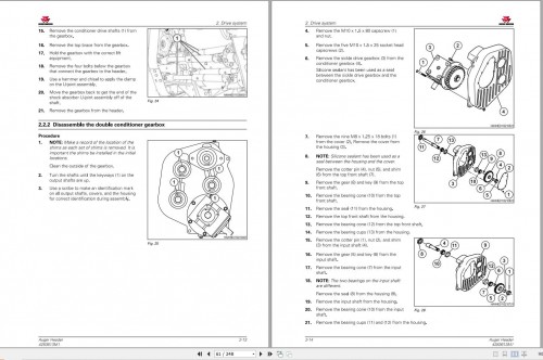 Massey Ferguson Auger Header 9226 9246 Workshop Manual 4283613M1 1