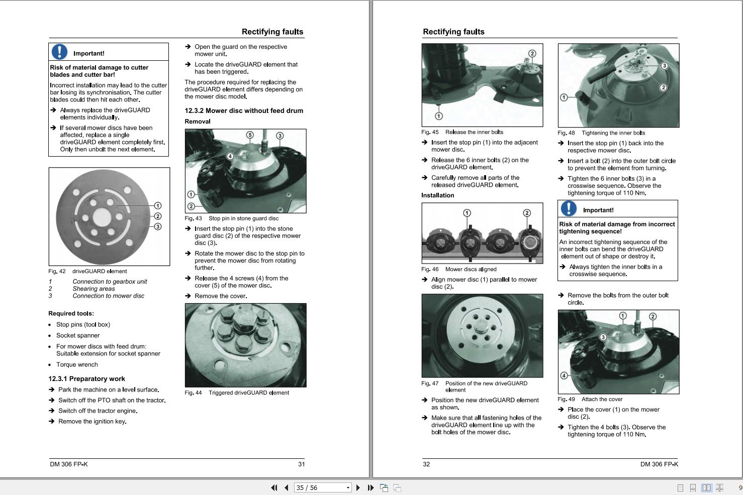 Massey Ferguson Diss Mower DM306FPK Operator Manual FEL1388450101 ...