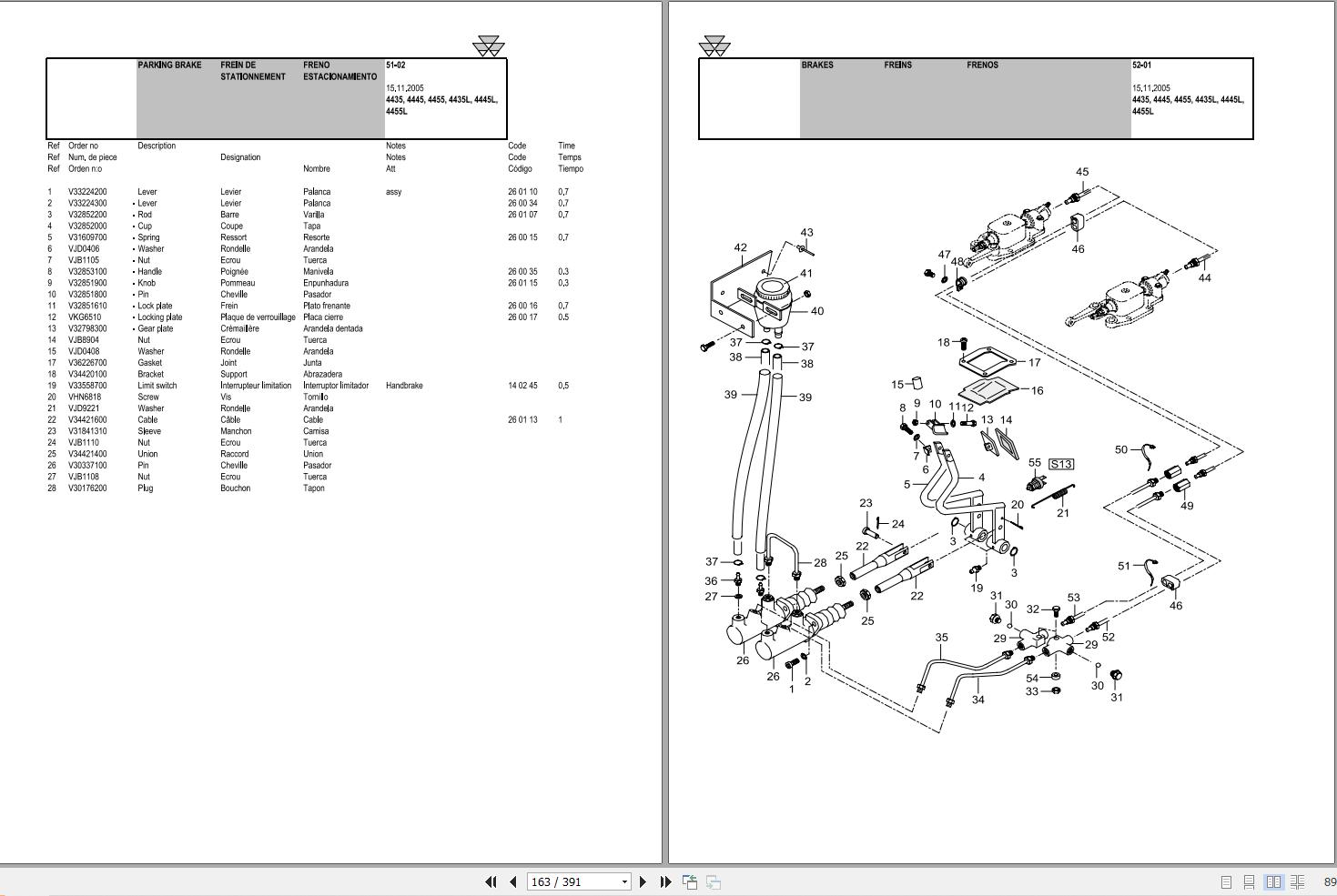 Massey Ferguson Tractor 4435 to 4455L Parts Manual 1857642M1 | Auto ...