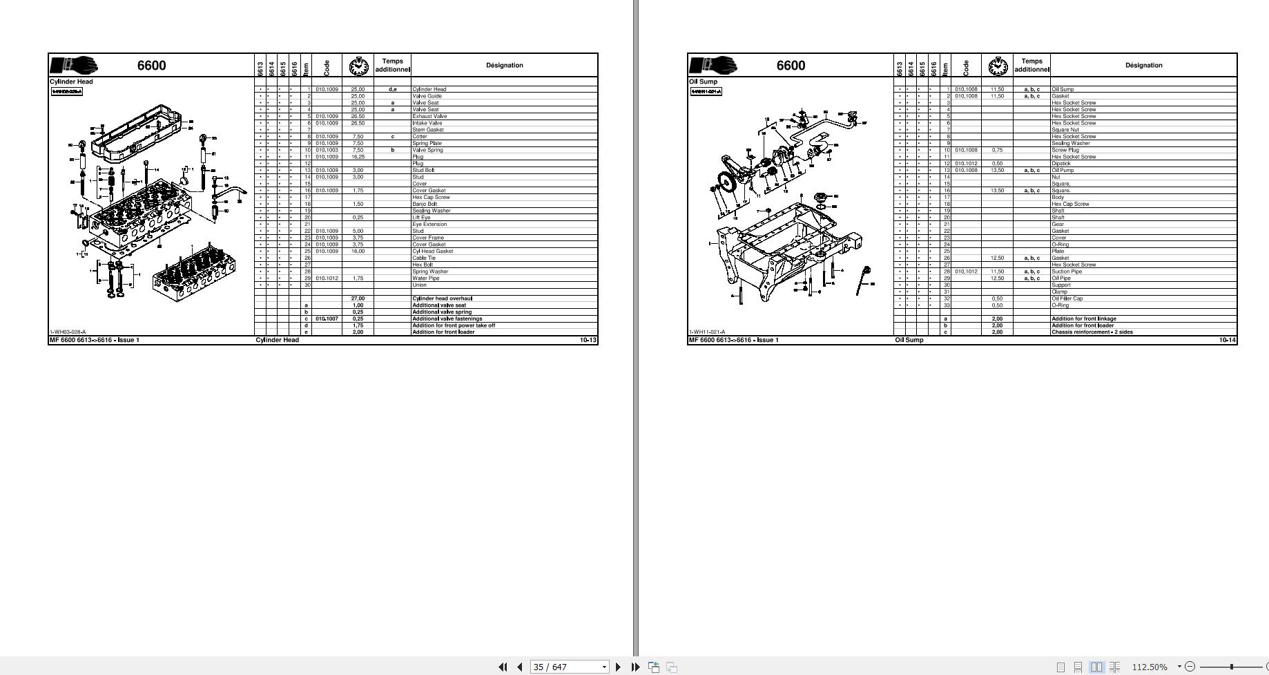 Massey Ferguson Tractor 6613 6614 6615 6616 Dyna6 Parts Manual ...