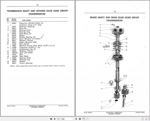 Hyster Towing Winch D4N Parts Book & Instruction Manual 740G (2)