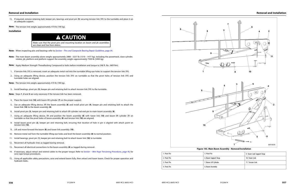 JLG Boom Lifts 600S HC3 660SJ HC3 Service Maintenance Manual 31220614